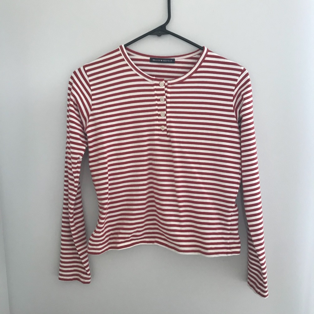Striped Brandy Melville Cropped Tee